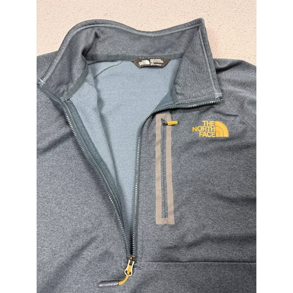 The North Face Pullover Mens Large Blue 1/4 Zip Long Sleeve Fleece Hiking Top